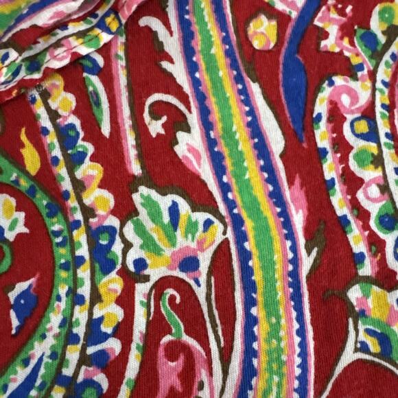 Lauren Ralph Lauren dress Size M Paisley Ruffled Collar Belted Casual Travel - Picture 5 of 6